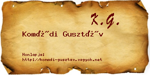 Komádi Gusztáv névjegykártya
